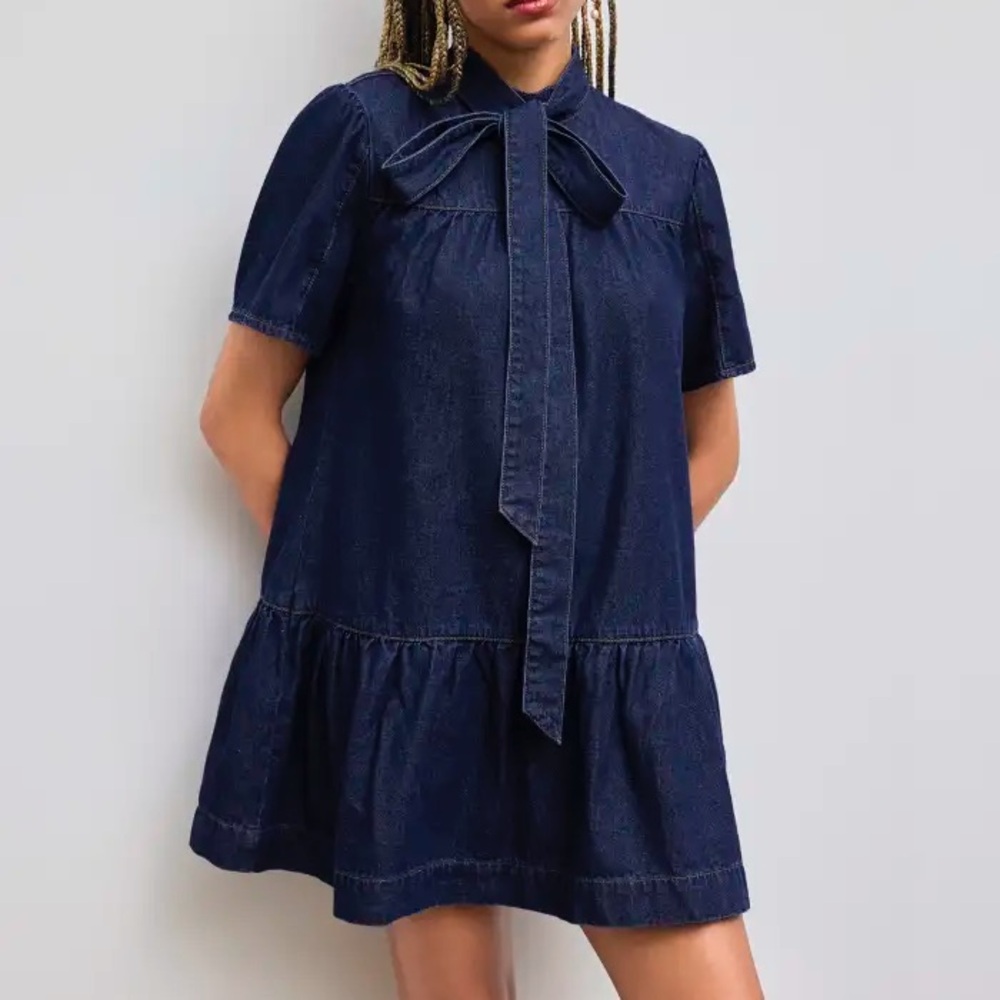 Cider denim bow dress